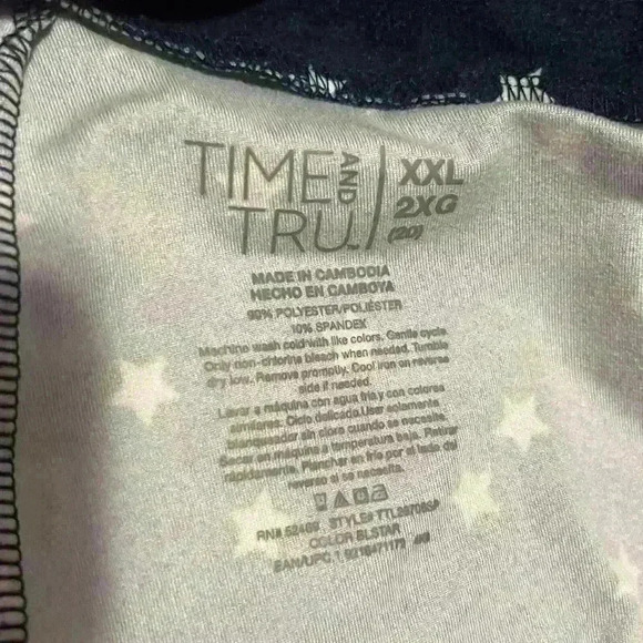 Time and Tru XXL leggings Patriotic 4th of July Navy w white stars - Picture 4 of 4